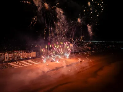 Vuurwerk op het strand in Knokke-Heist