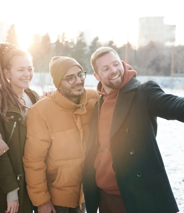 Vrienden in de winter