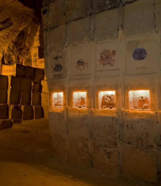Grotten van Kanne waar verschillende fossielen tentoongesteld worden